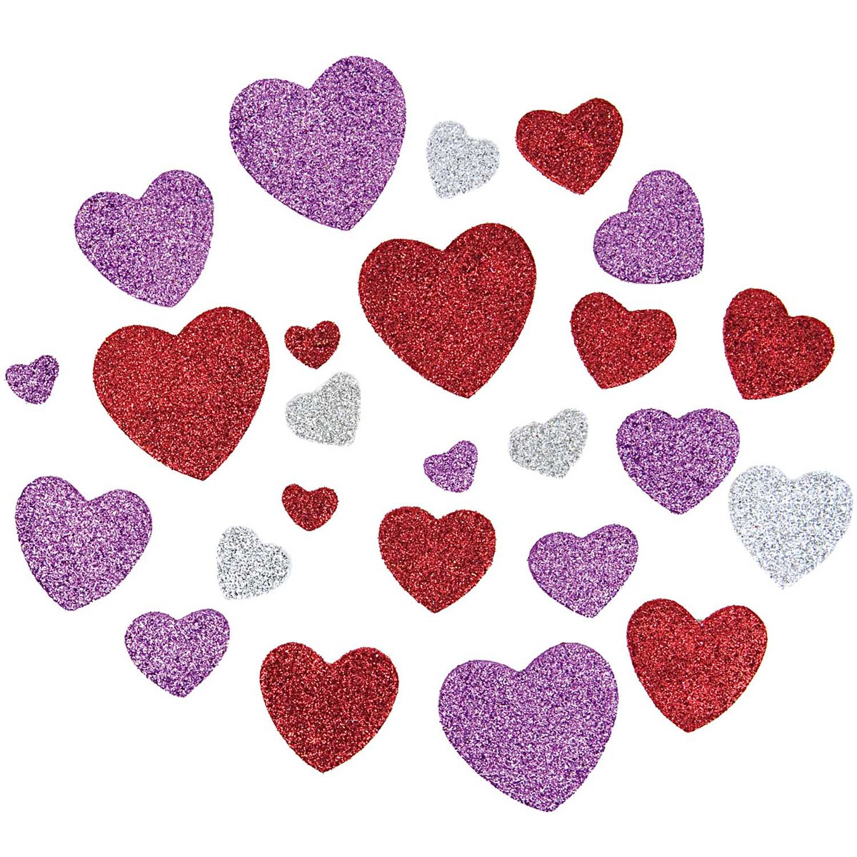 Caoutchouc mousse Coeurs 80 pcs